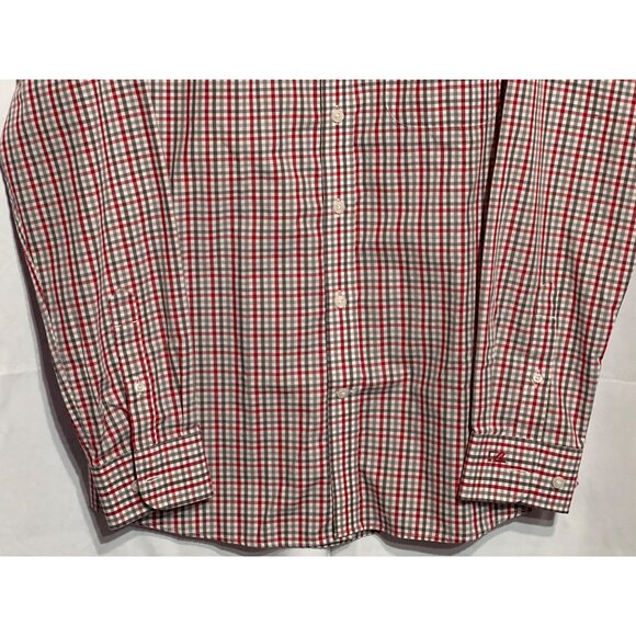 Arizona Cardinals Cutter & Buck Mens Long Sleeve Button-Down Plaid Shirt Red/Whi - Picture 5 of 10
